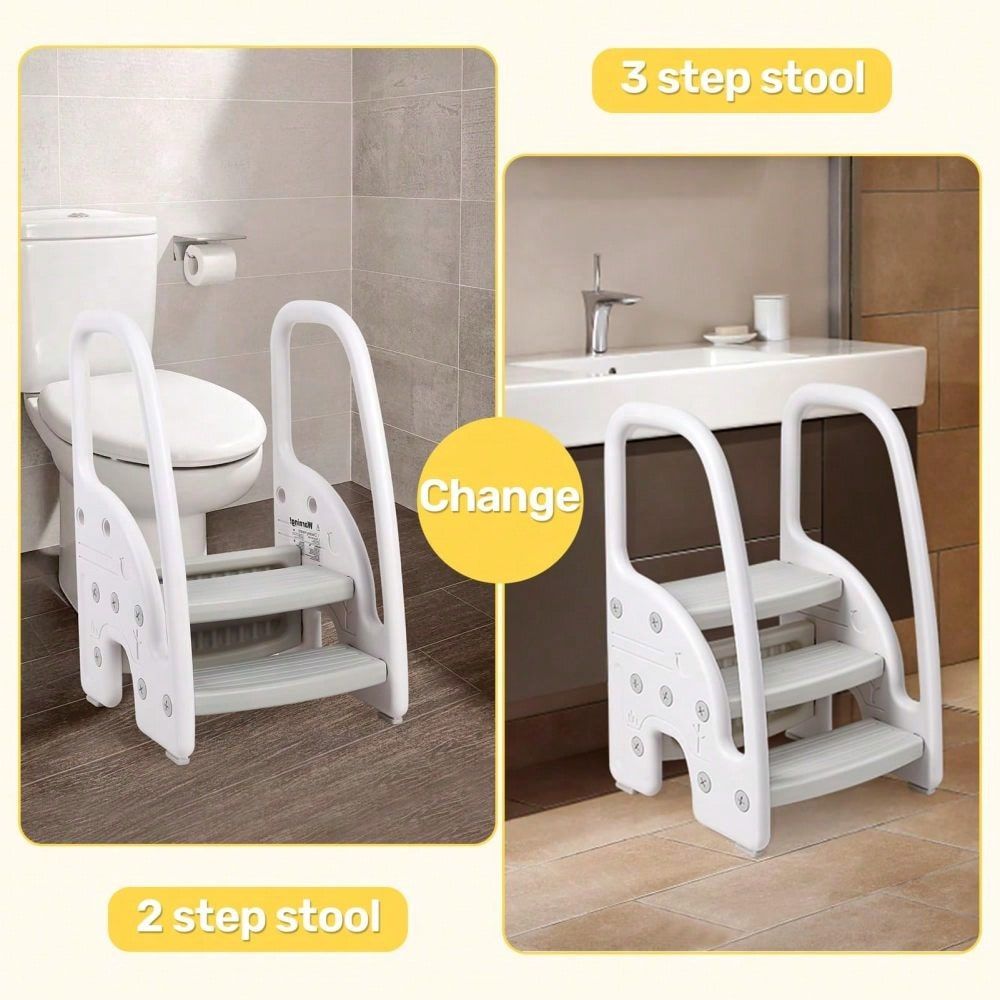Toddler Learning Tower - Toddler 3 Step Stool, Plastic Children