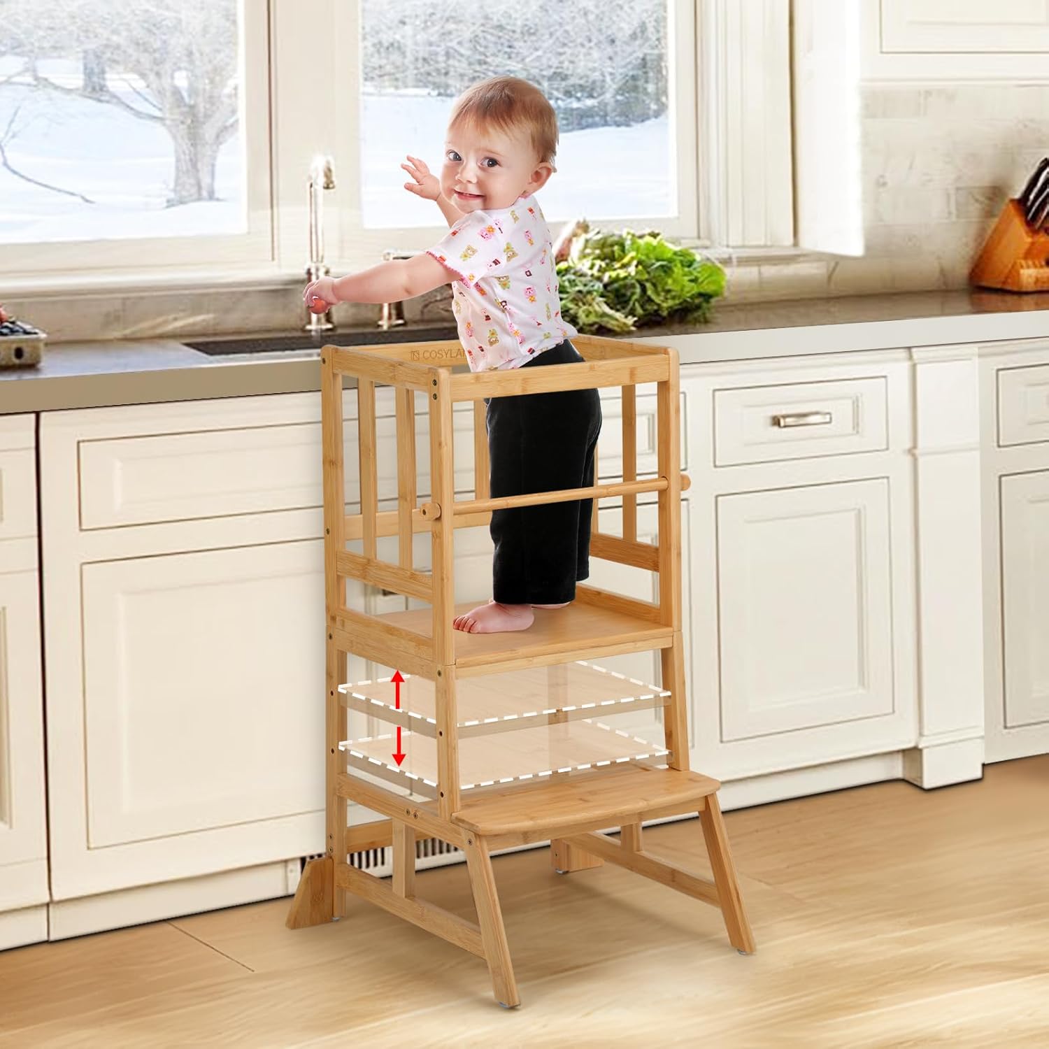 Toddler Learning Tower - Toddler Standing Tower - Adjustable Height