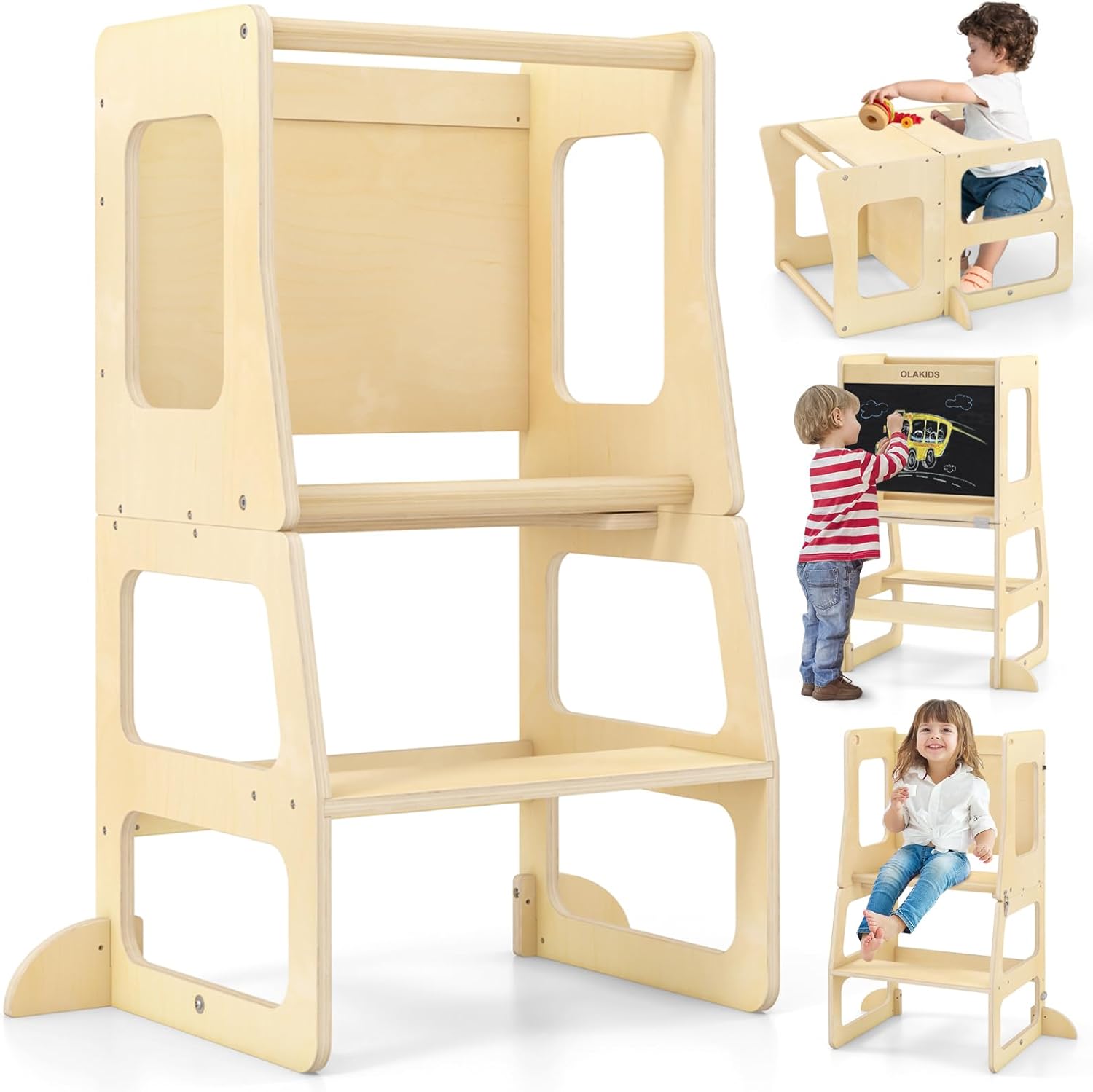 Toddler Learning Tower - Toddler Tower, 4 in 1 Foldable