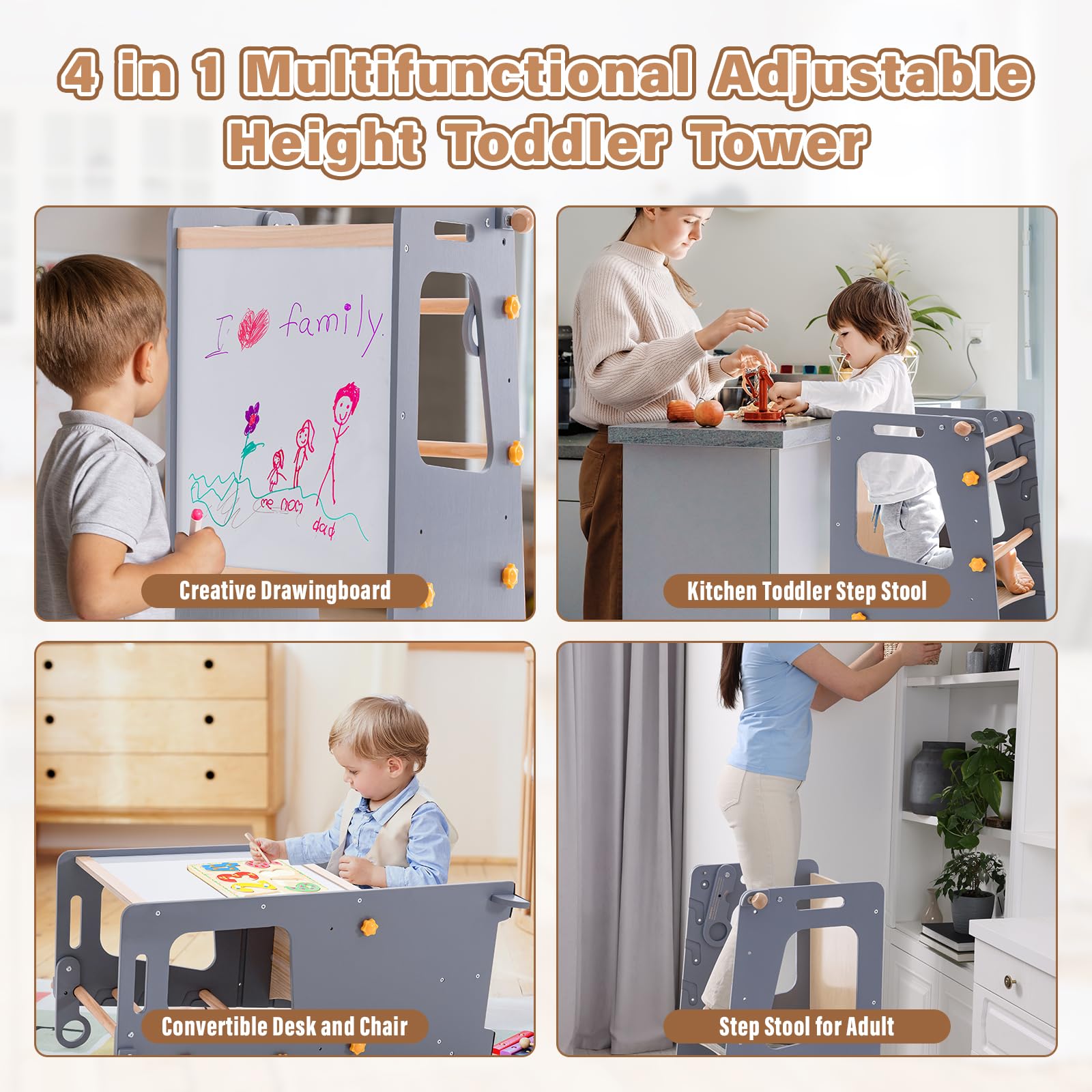 4 in 1 Toddler Kitchen Tower M – Toddler Learning Tower recenzja i cena