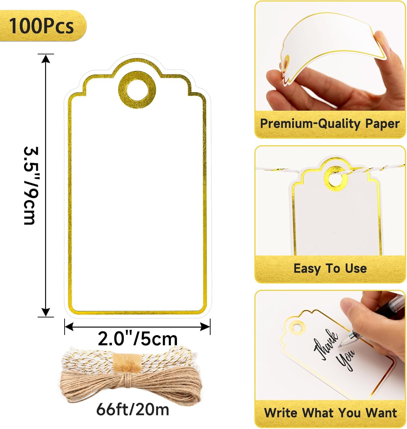 Gold Foil Gift Tags with Strin – Baby Products Gift recenzja i cena