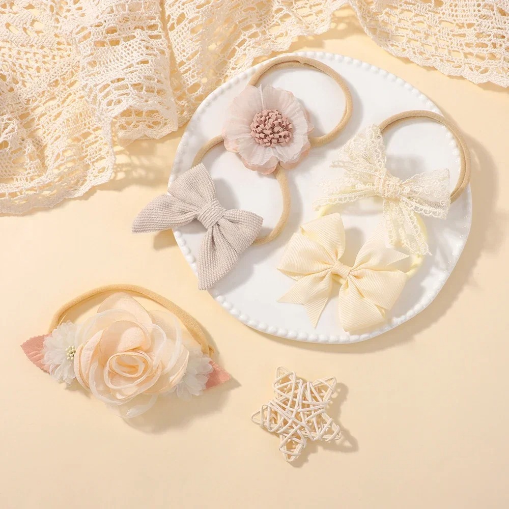 5Pcs Baby Flower Lace Bow Head – Baby Products Set recenzja i cena