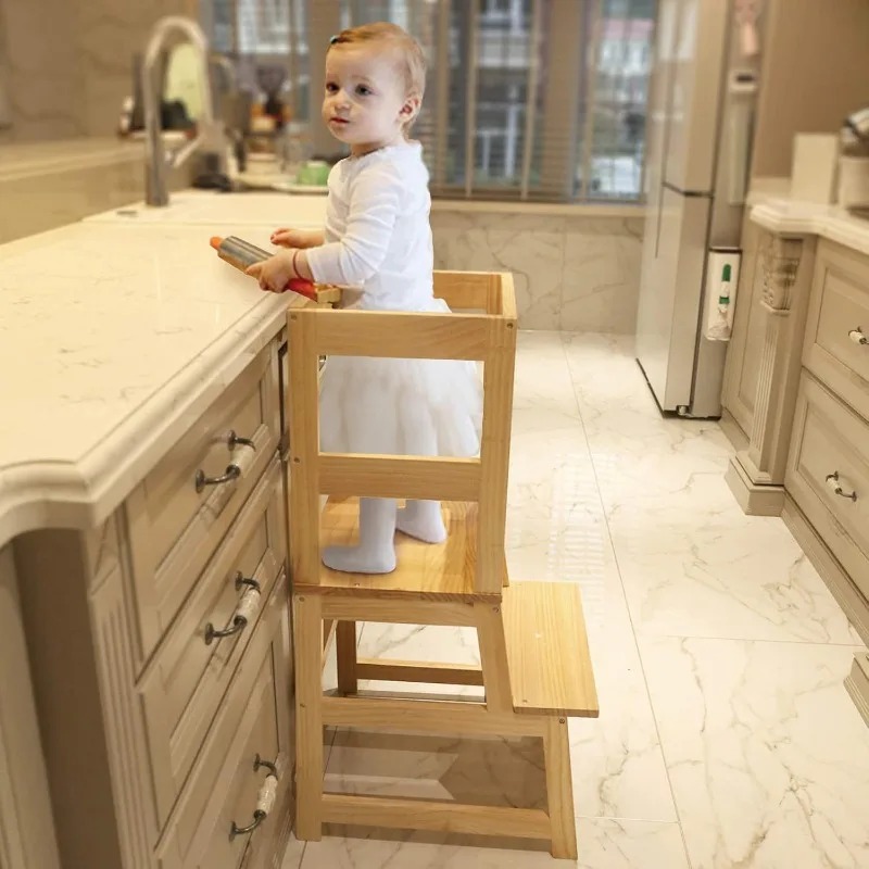 Kitchen Step Stool w/ Non-Slip – Toddler Learning Tower recenzja i cena