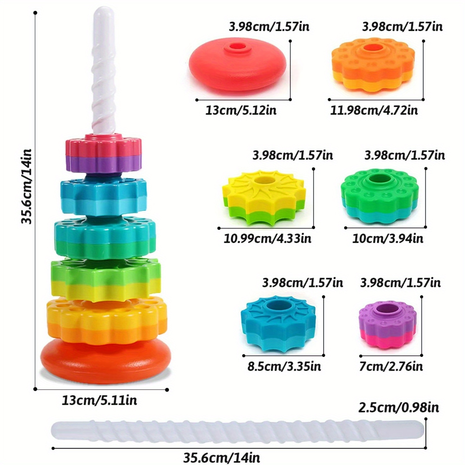 Rotating Rainbow Tower Stack & – Toddler Learning Tower recenzja i cena