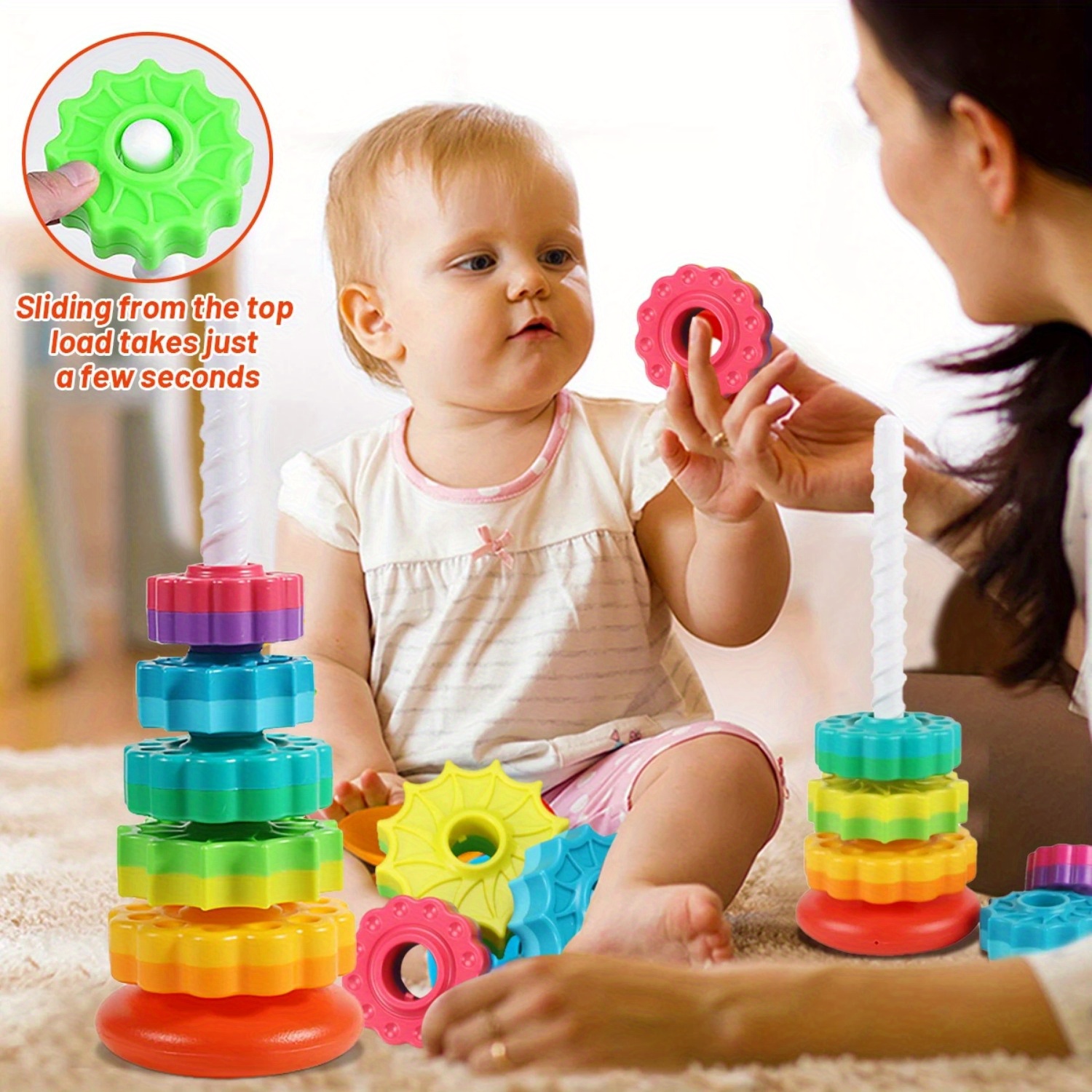 Rotating Rainbow Tower Stack & – Toddler Learning Tower recenzja i cena