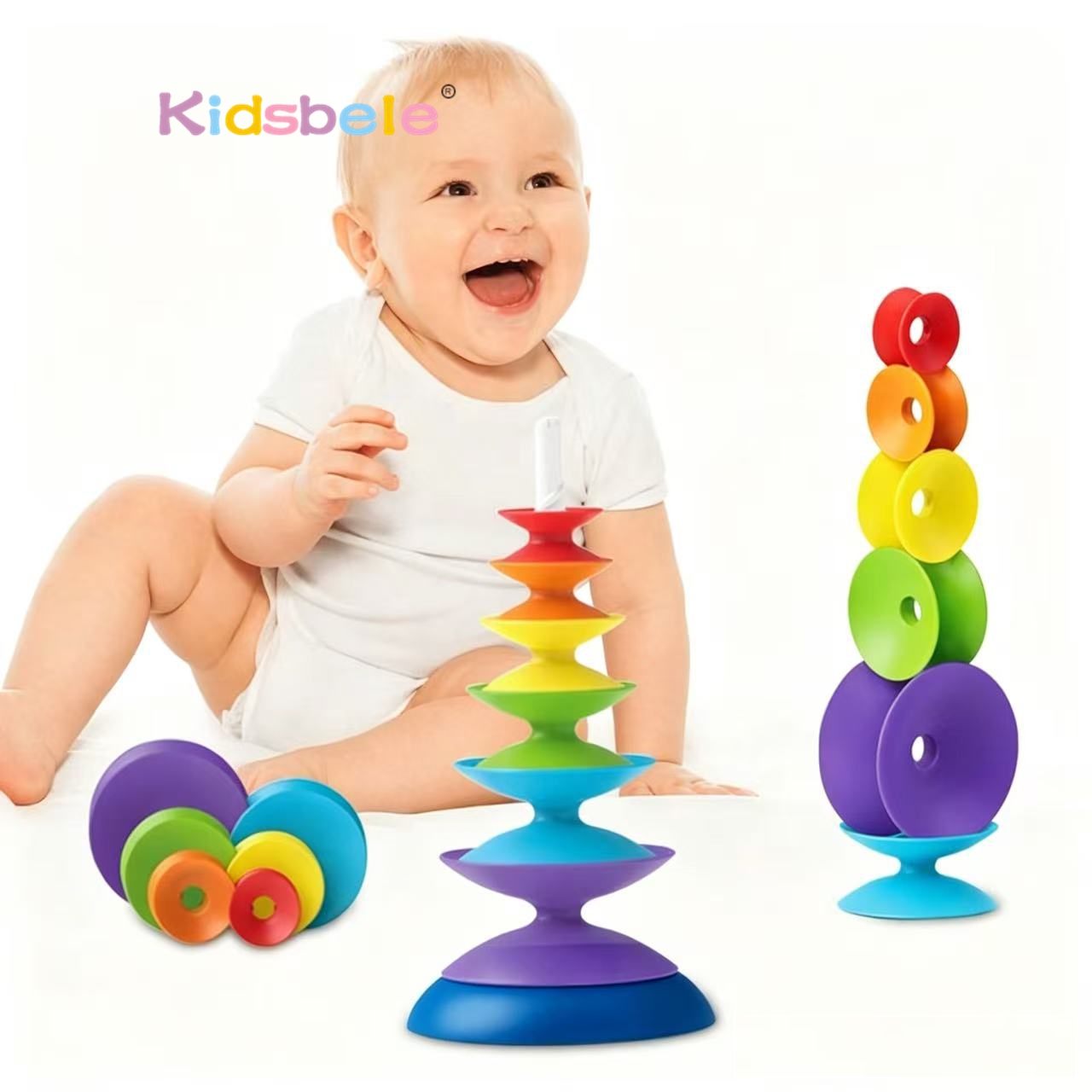 Rainbow Spinning Stacking Toy  – Toddler Learning Tower recenzja i cena