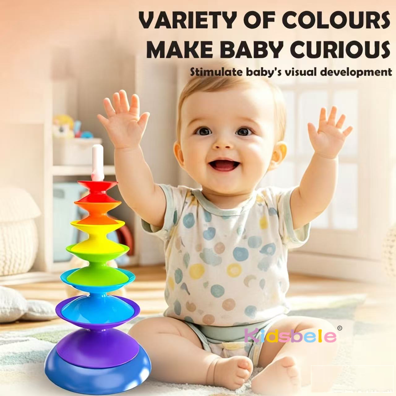 Rainbow Spinning Stacking Toy  – Toddler Learning Tower recenzja i cena