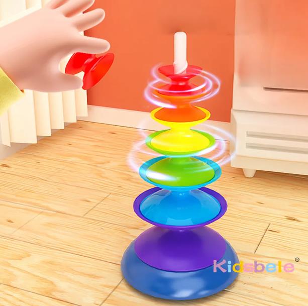 Rainbow Spinning Stacking Toy  – Toddler Learning Tower recenzja i cena