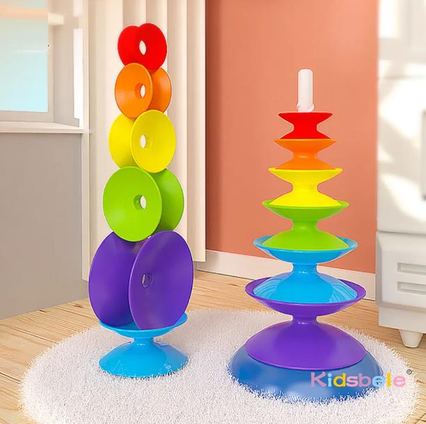 Rainbow Spinning Stacking Toy  – Toddler Learning Tower recenzja i cena
