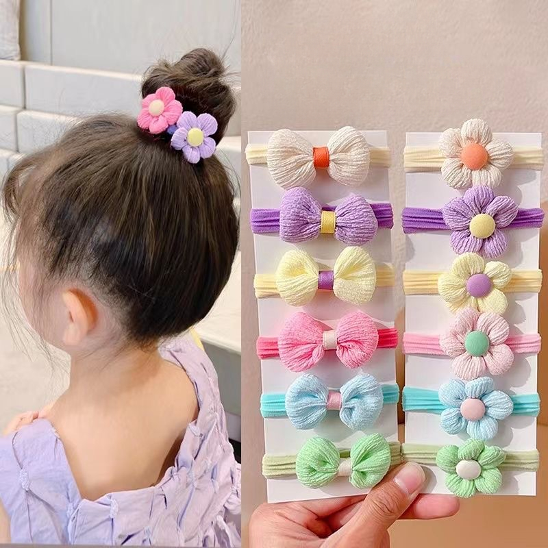 6Pcs/Set Cute Bowknot Hair Rop – Baby Products Set recenzja i cena