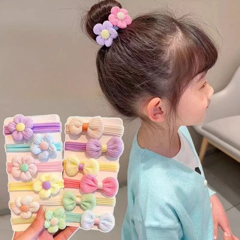 6Pcs/Set Cute Bowknot Hair Rop – Baby Products Set recenzja i cena