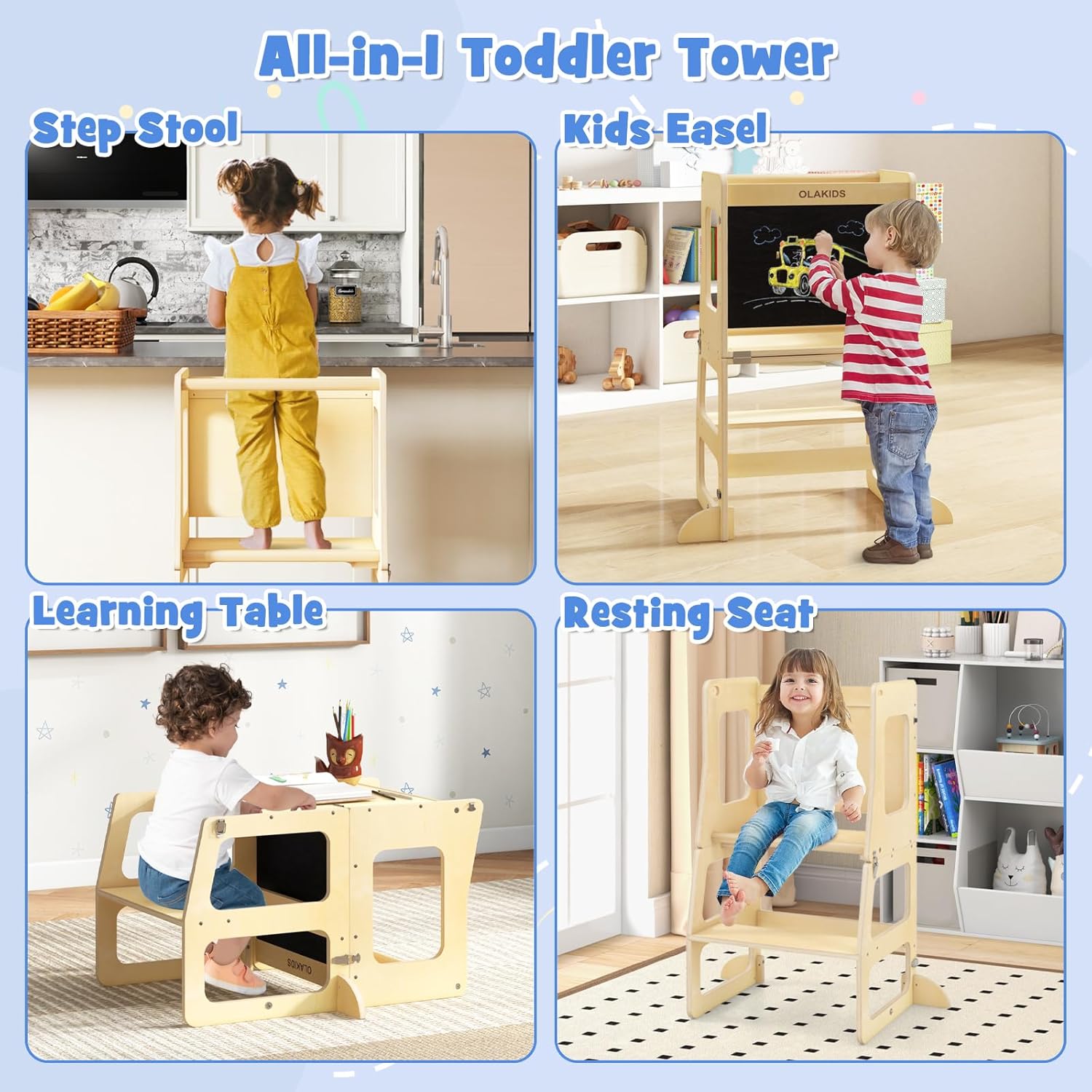 Toddler Tower, 4 in 1 Foldable – Toddler Learning Tower recenzja i cena